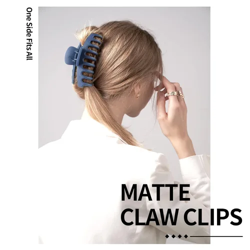 Miniatura 4 de Pinzas grandes para el cabello de 4.3 pulgadas para cabello fino y rizado, pinzas de pelo mate grandes de plátano, clip de mandíbula de sujeción