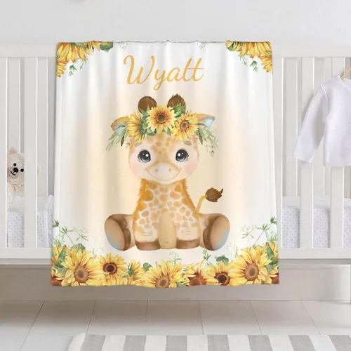 Miniatura 19 de Manta de bebé personalizada con nombre – Manta de león para niños pequeños, bebés, niños, ducha, recién nacidos – Cochecito de bebé, decoración