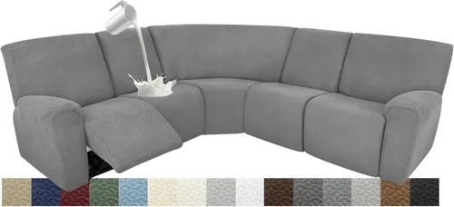 Miniatura 125 de Fundas impermeables de sofá reclinable modular para sofás reclinables, lavable en forma de L, para perros, fundas elásticas para sofá reclinable