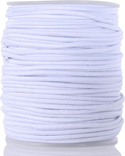 Miniatura 14 de KONMAY 3 rollos de cuerda elástica de goma de 1.5mm, 91 yardas de cuerdas elásticas mixtas para pulseras, collares, joyería y manualidades Mixto