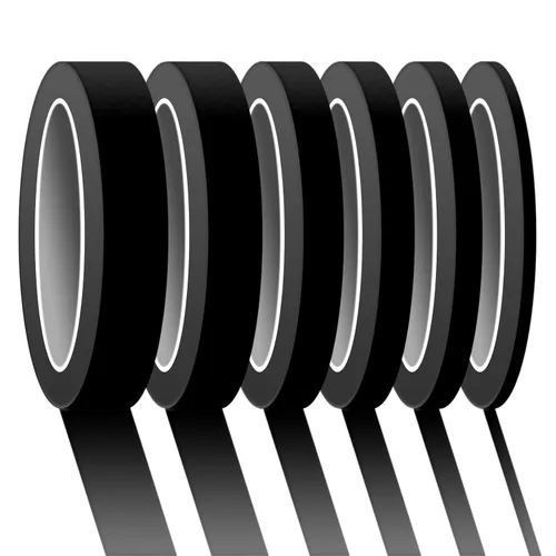 Miniatura 7 de 6 Rollos de Cinta de Línea Fina 1/16, 1/8, 1/5, 2/5, 1/2, 3/4 Pulgada x 50 Yardas Cinta de Enmascaramiento de Línea Fina Cinta Adhesiva para Pintura