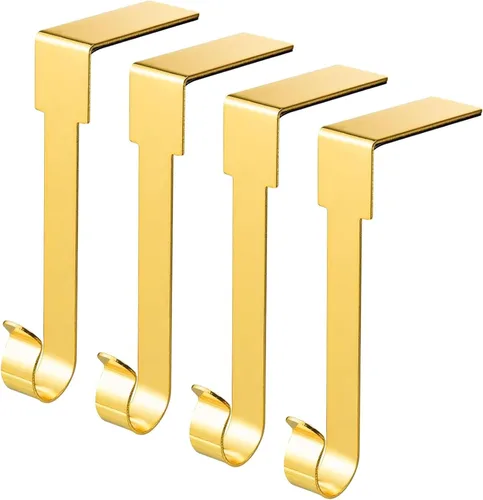 Miniatura 12 de 6 piezas de soportes para calcetines de Navidad para repisa, ganchos para colgar calcetines de metal, ganchos para ornamentos navideños, clips