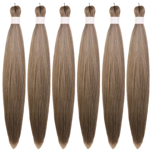 Miniatura 21 de Cabello trenzado verde azulado preestirado, hipoalergénico, sintético, color azul aguamarina, para trenzas y giros, extensiones de cabello largo