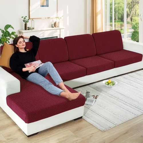 Miniatura 68 de YEMYHOM 【Liquidación】 Fundas Elásticas para Cojines de 1 Pieza, Fundas de Cojín de Asiento para Sofá y Silla, Funda Suave de Sofá de Repuesto