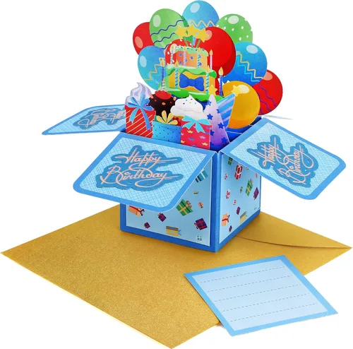 Miniatura 7 de Tarjeta desplegable 3D para el día de la madre. Regalo de cumpleaños con tarjeta de notas y sobre, perfecto para cumpleaños, agradecimiento al
