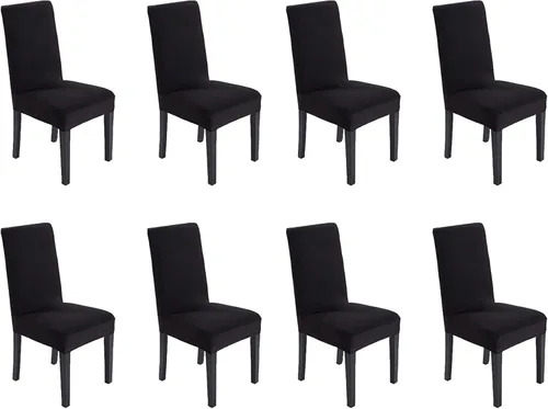 Miniatura 20 de Funda protectora de tela de elastano elástica extraíble y lavable para silla de comedor (color aguamarina, 6)