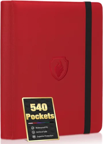 Miniatura 13 de Fabmaker - Carpeta de tarjetas prémium con 9 bolsillos para 360 tarjetas, carpeta de tarjetas coleccionables de poliuretano resistente, álbum