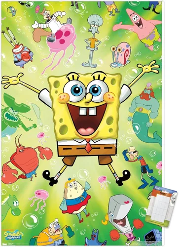 Miniatura 16 de Trends International Nickelodeon Bob Esponja - Póster de pared de explosión, 14.725 x 22.375 pulgadas, versión enmarcada de madera de granero
