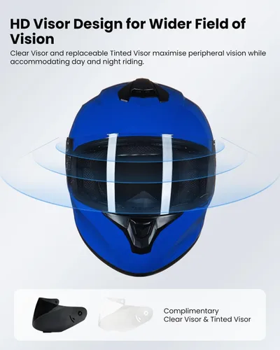 Miniatura 6 de ILM Casco de Motocicleta de Cara Completa para Calle con Rejillas de Ventilación Ampliadas, Visera de Repuesto Gratis para Hombres y Mujeres