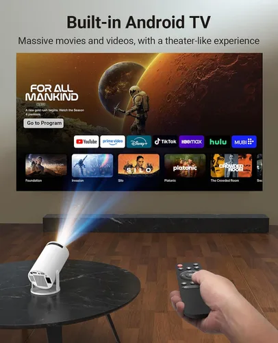Miniatura 2 de Mini proyector con WIFI 6 y Bluetooth, proyector portátil con soporte 4K 1080P, aplicación incorporada, Android 11, 150 ANSI, corrección trapezoidal