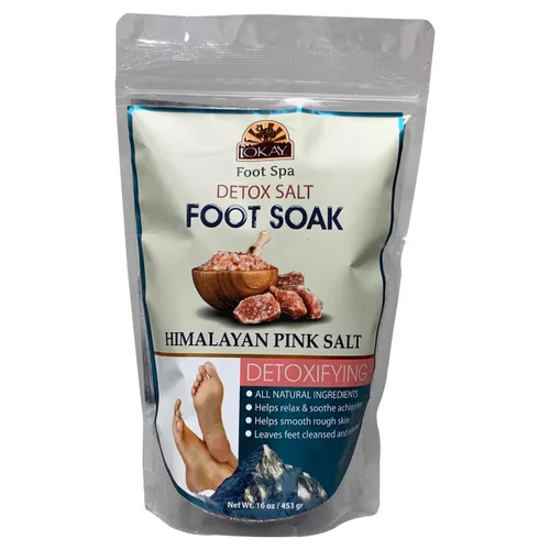 Miniatura 10 de Okay Exfoliante para pies de sal negra del Himalaya con algas marinas, 6 onzas