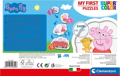 Miniatura 3 de Clementoni 20829, Peppa Pig My First Puzzles para niños pequeños, 3+6+9+12 piezas, a partir de 2 años