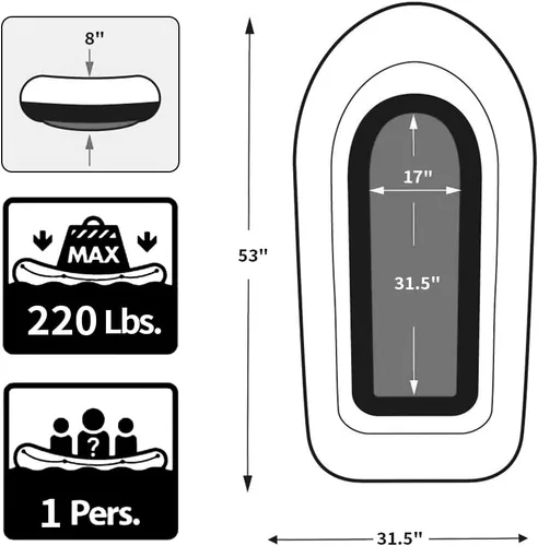 Miniatura 2 de BESTHLS Barco inflable, piscina y barco inflable del lago