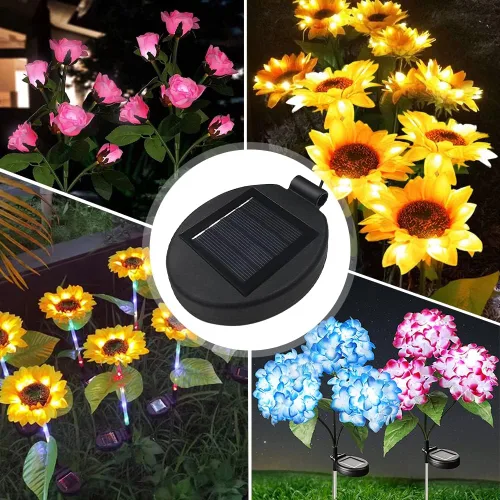 Miniatura 6 de Parte superior de repuesto de luz solar para luz de flor, panel solar LED, parte de repuesto para decoración de flores al aire libre, jardín, patio