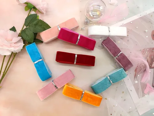 Miniatura 6 de Cinta de terciopelo de una sola cara de 36 yardas de 1 pulgada para envolver paquetes, hacer clips para el pelo, costura, diademas de bebé