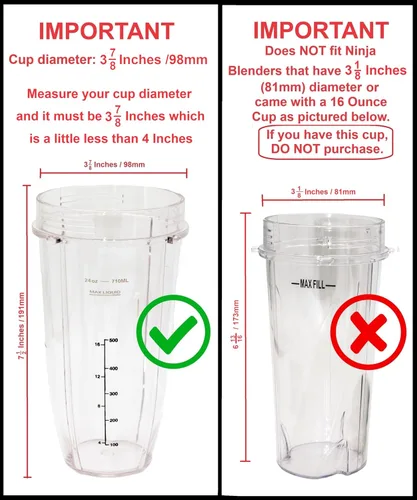 Miniatura 3 de Blendin Vaso grande alto de 24 onzas con tapa Sip N Seal de repuesto, compatible con licuadoras Nutri Ninja Auto IQ y Duo - Vasos de repuesto