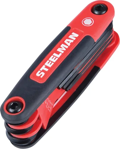 Miniatura 2 de Steelman Llave hexagonal plegable portátil multiherramienta estándar (SAE), el juego incluye 5/64, 3/32, 7/64, 1/8, 9/64, 5/32, 3/16, 7/32, 1/4