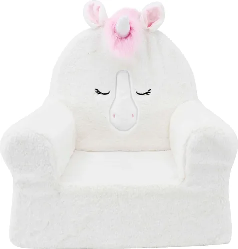 Miniatura 10 de Soft Landing Animal Adventure Sweet Seats - Silla de personaje comprimida de unicornio rosa, asientos dulces, con asa de transporte y bolsillos