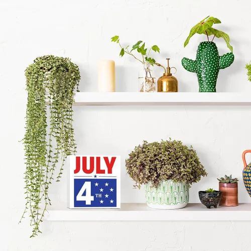 Miniatura 7 de LVQHI Decoración de madera del 4 de julio, Día de la Independencia, decoración de madera patriótica de granja para el hogar, dormitorio, oficina