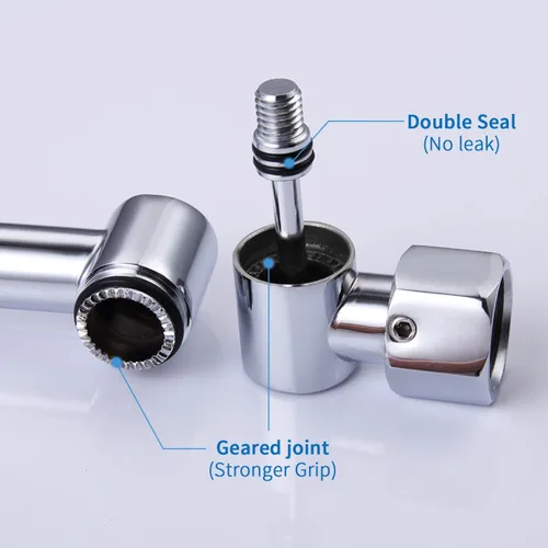 Miniatura 7 de G-Promise Brazo de extensión para cabezal de ducha de 16 pulgadas, extensor ajustable en altura y ángulo de latón macizo, eleva o baja la lluvia