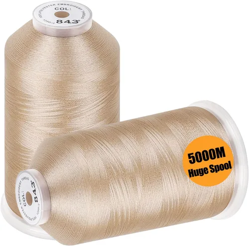 Miniatura 23 de New brothread - 2 bobinas enormes de 5000 m cada una de hilo de poliéster para máquina de bordar 40WT para máquinas comerciales y domésticas