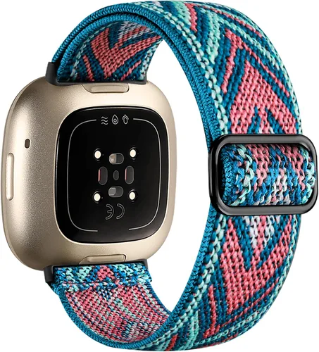 Miniatura 24 de Maledan Banda de Repuesto para Correas Fitbit Sense Hombres Mujeres, Correa de Reloj Elástica de Nylon Transpirable Suave para Versa 3/Versa 4
