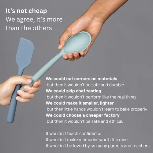 Miniatura 7 de Tampoco Real Kids - Conjunto de cocina y repostería – Herramientas de cocina Montessori para cocinar de verdad con utensilios de silicona aptos