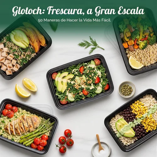 Miniatura 4 de Glotoch Contenedores de preparación de comidas de 32 onzas, paquete de 50 (100 piezas) con tapas, recipientes de plástico para almacenamiento