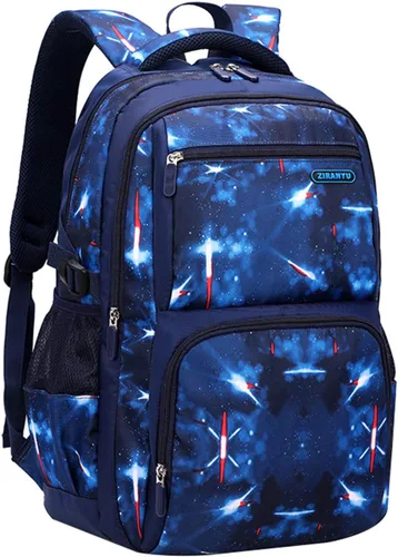 Miniatura 19 de JiaYou Mochila de galaxia con patrón espacial para niños, primaria, junior, escuela secundaria, mochila para computadora portátil, azul azul