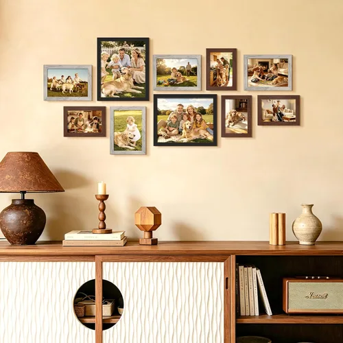 Miniatura 4 de upsimples Paquete de 10 Marcos de Fotos Collage Decoración de Pared para Montaje o Exhibición de Mesa, Juego de Marcos de Galería de Fotos