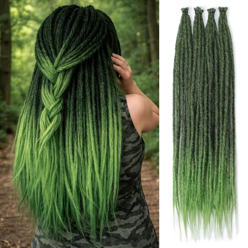 Miniatura 17 de Kraler - Extensiones de rastas de 22 pulgadas con 40 hebras, trenzadas a mano, estilo reggae, de color blanco perla, sintéticas, de 0,6 cm de ancho