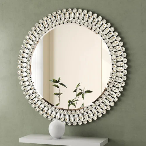 Miniatura 16 de KOHROS Crush Diamond Espejo de baño de 36 x 24 pulgadas, espejos de cristal para decoración de pared, espejo de pared rectangular para baño, entrada