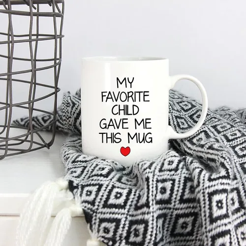 Miniatura 5 de 5Aup Taza con texto en inglés "My Favorite Child Gave Me This ", regalo de Navidad de parte de hija, hijo y niños, regalo de cumpleaños para papá