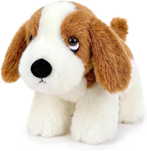 PEACH CAT Basset Hound Perro Animal de Peluche Lindo Cachorro Peluches Juguetes de Peluche Pequeños Regalos para Niños Blanco