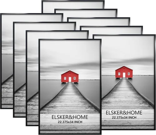 Miniatura 12 de ELSKER&HOME 18x24 Marco para Póster 3 Pack, Marco Plateado para Montaje Horizontal o Vertical en la Pared, Resistente y a Prueba de Arañazos