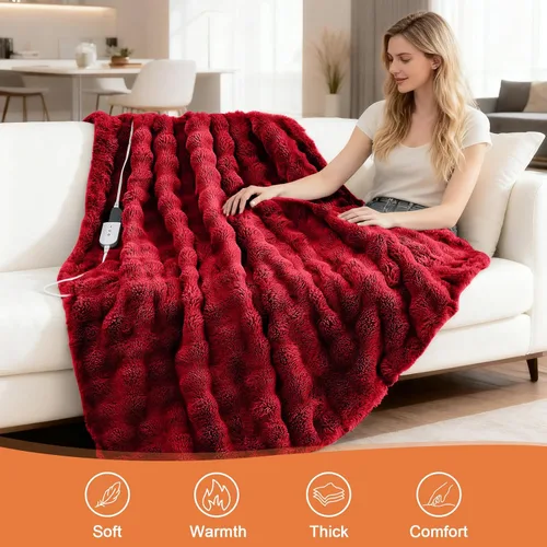 Miniatura 6 de Manta Térmica Eléctrica Manta de Lanzar 50''X 60'' (50 x 60 pulgadas)-Manta Térmica con 6 Ajustes de Calor-Apagado Automático de 4 Horas, Acogedora