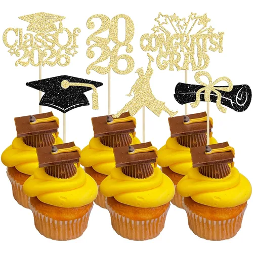Miniatura 28 de Gyufise 1 decoración de pastel So Proud of You Black Glitter 2026 Decoración de pastel de fiesta de graduación You Did It, decoración de pastel