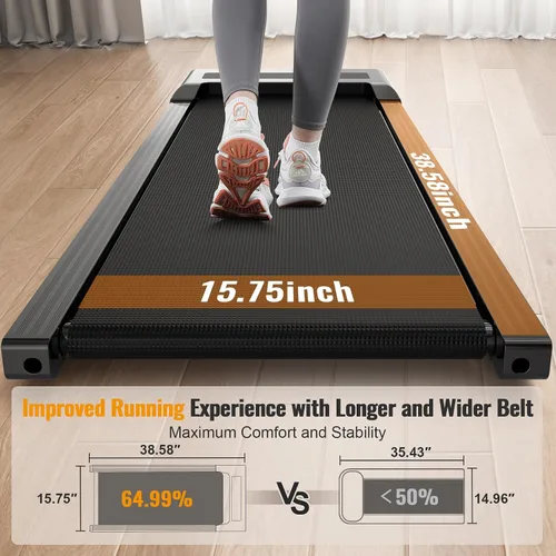 Miniatura 2 de HiFast Caminadora Plegable, Cinta de Correr de 2.5HP Bajo el Escritorio para Oficina en Casa, Capacidad de 300 Libras, Caminadoras Portátiles