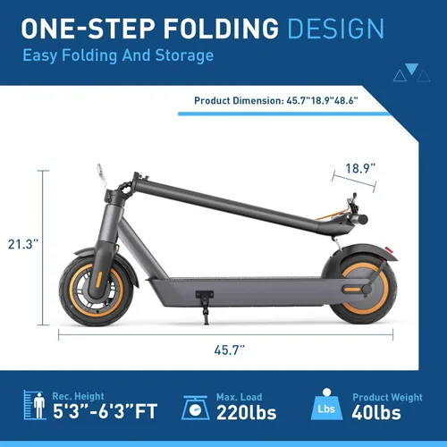 Miniatura 6 de Hiboy S2/S2 MAX Electric Scooter, 350/500W Motor, 8.5/10" Tires, 17/40.4 Miles Range E Scooter, 19 Mph Folding Commuter Electric Scooter for Adults