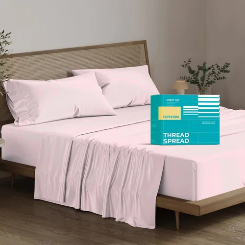 Miniatura 29 de THREAD SPREAD Sábanas 100% Algodón Egipcio Tamaño Twin - 800 Alto Número de Hilos 3 Piezas Sábanas Twin Extra Largas para Dormitorio, Bolsillo