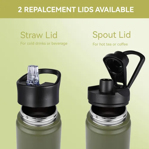 Miniatura 5 de HASLE OUTFITTERS Botella de agua aislada de 16 onzas para niños, botella de agua de acero inoxidable de doble pared al vacío, a prueba de fugas