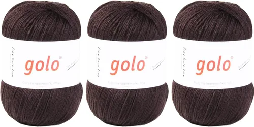 Miniatura 14 de golo Lana merino para tejer hilo de cachemira de 3 capas para ganchillo hilo de ganchillo Marrón