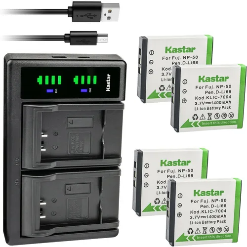 Miniatura 7 de Kastar Cargador de batería USB FNP-50 LTD2 para Fujifilm FinePix F850EXR, FinePix F900EXR, FinePix Real 3D W3, FinePix X10, FinePix X20, FinePix