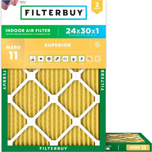 Miniatura 24 de Filterbuy Filtro de aire MERV 11 de 8 x 14 x 1 pulgadas para defensa de mascotas y alergias (paquete de 2), filtros electrostáticos plisados