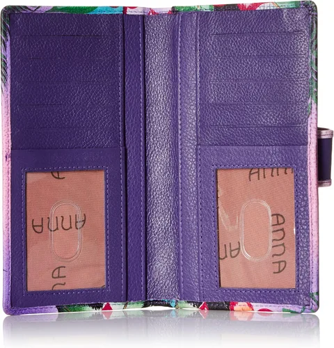 Miniatura 4 de Anna by Anuschka Cartera de dos pliegues de piel auténtica pintada a mano para mujer