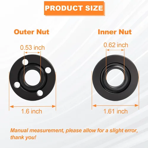 Miniatura 2 de Podoy Paquete de 6 tuercas de bloqueo de brida de amoladora angular 5/8-11, piezas de repuesto compatibles con Dewalt Milwaukee Makita Ryobi Bosch
