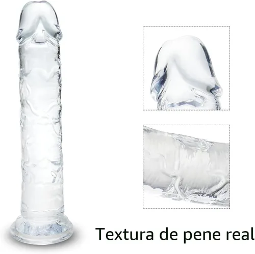 Miniatura 4 de Consolador pequeño de 7 pulgadas realista, juguete sexual suave y realista para principiantes, pene delgado transparente con fuerte ventosa
