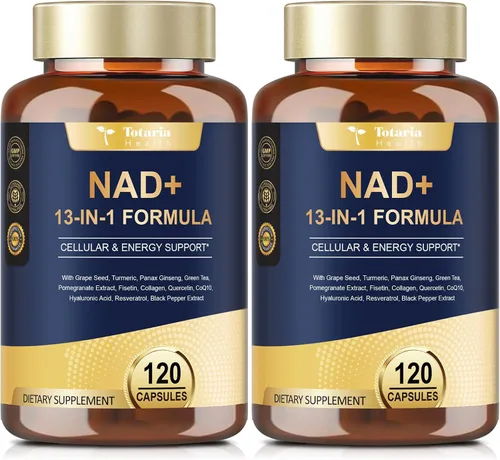 Totaria Suplemento NAD para mujeres y hombres con nicotinamida ribósido resveratrol, quercetina, betaína Boost NAD+ NAD+ NAD Plus Suplemento para