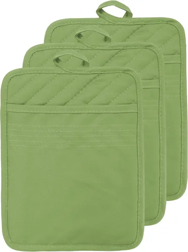Miniatura 39 de Soporte para olla de horno con bolsillo, de algodón, resistente al calor, para cocina, almohadilla caliente, guantes de horno para cocinar y Gris