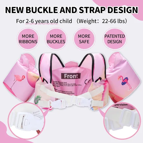 Miniatura 3 de Chaleco de natación para bebés para aprender a nadar, chaqueta de ayuda de natación para bebés de 2, 3, 4, 5 y 6 años, alas de agua para el brazo